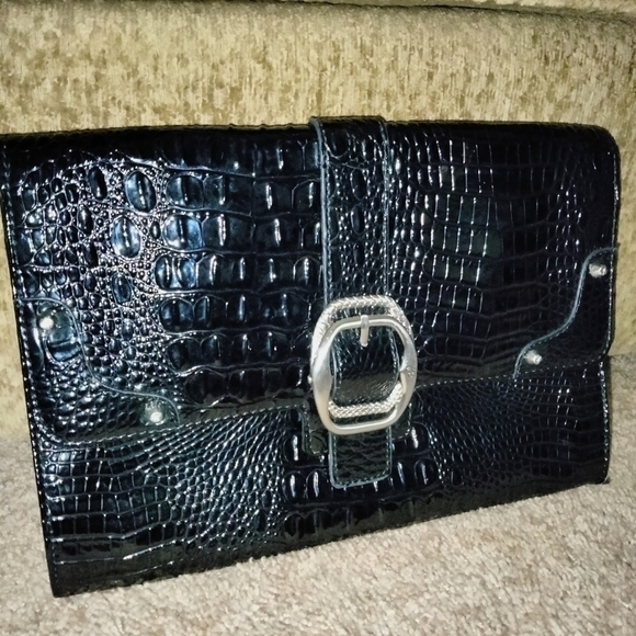 Jessica Simpson Patent Animal Print Clutch - Picture 2 of 8